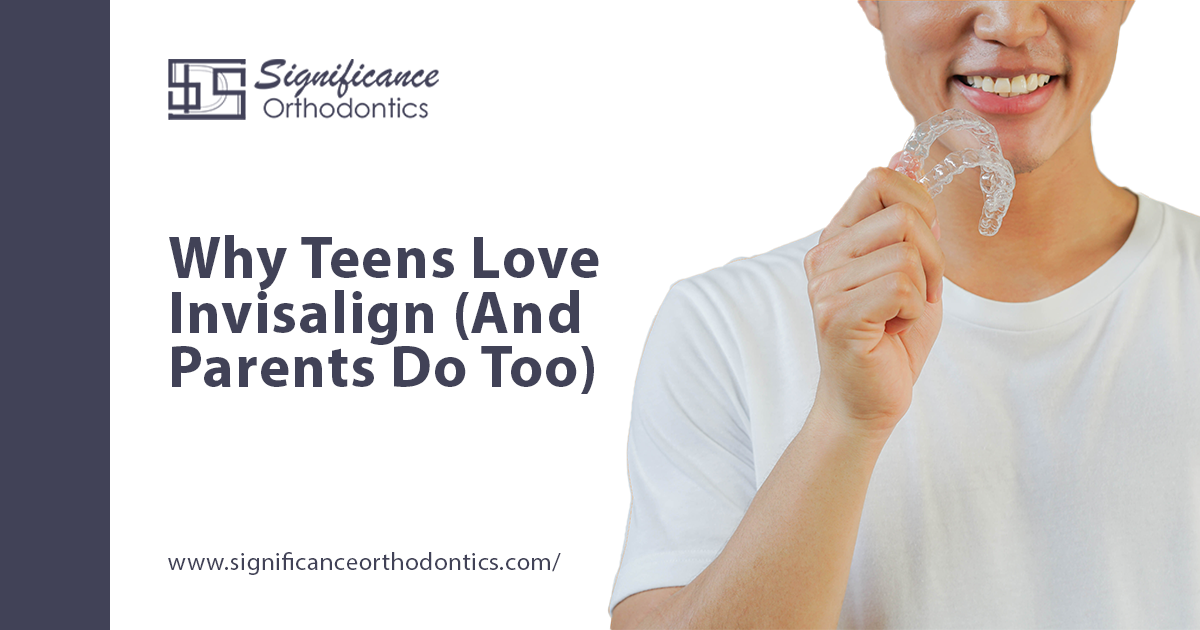 Why Teens Love Invisalign (And Parents Do Too) 4 wilckodontics smiling teen holding teen invisalign aligner