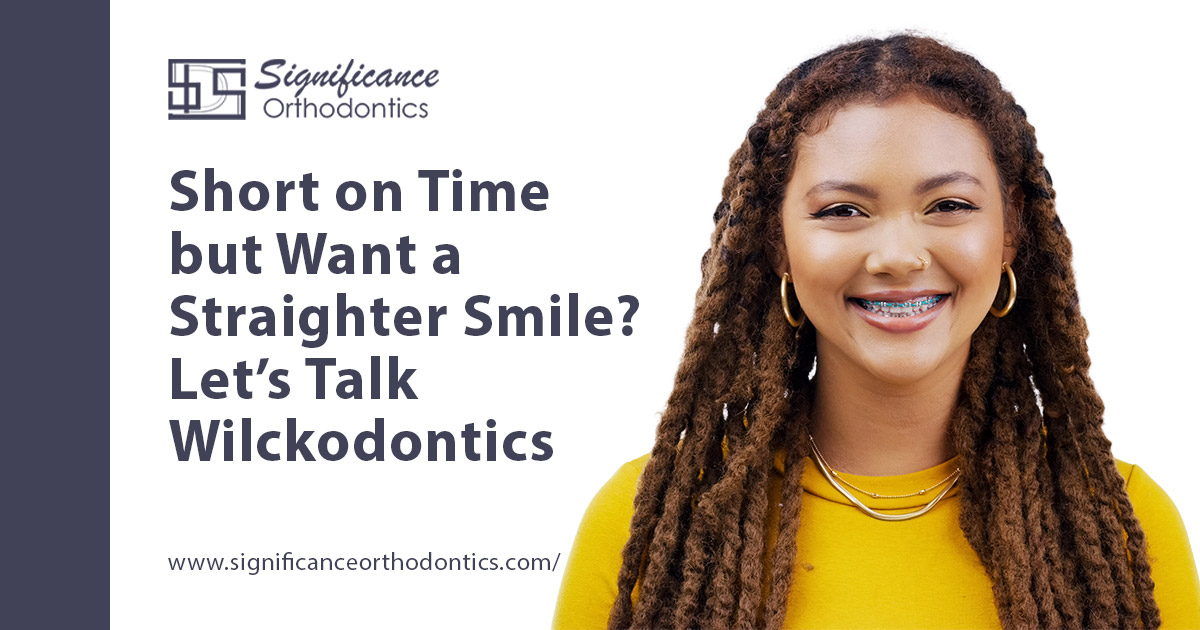 Short on Time but Want a Straighter Smile? Let’s Talk Wilckodontics 6 metal braces Smiling girl wearing braces.